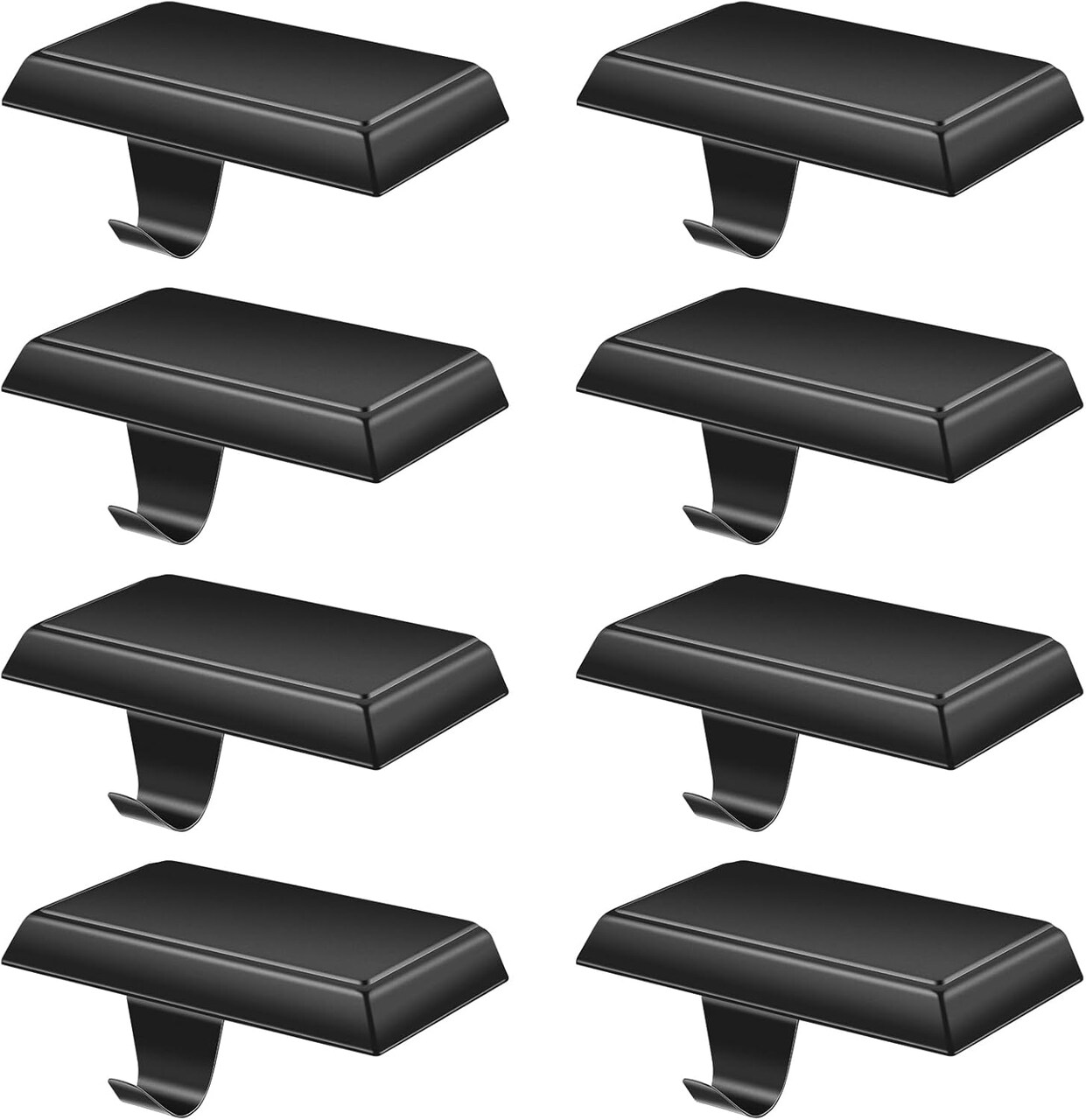 Christmas Stocking Holder, 8 Packs Mantel Stocking Hangers Fireplace Stocking Holders Bases for Christmas Decorations (Black)